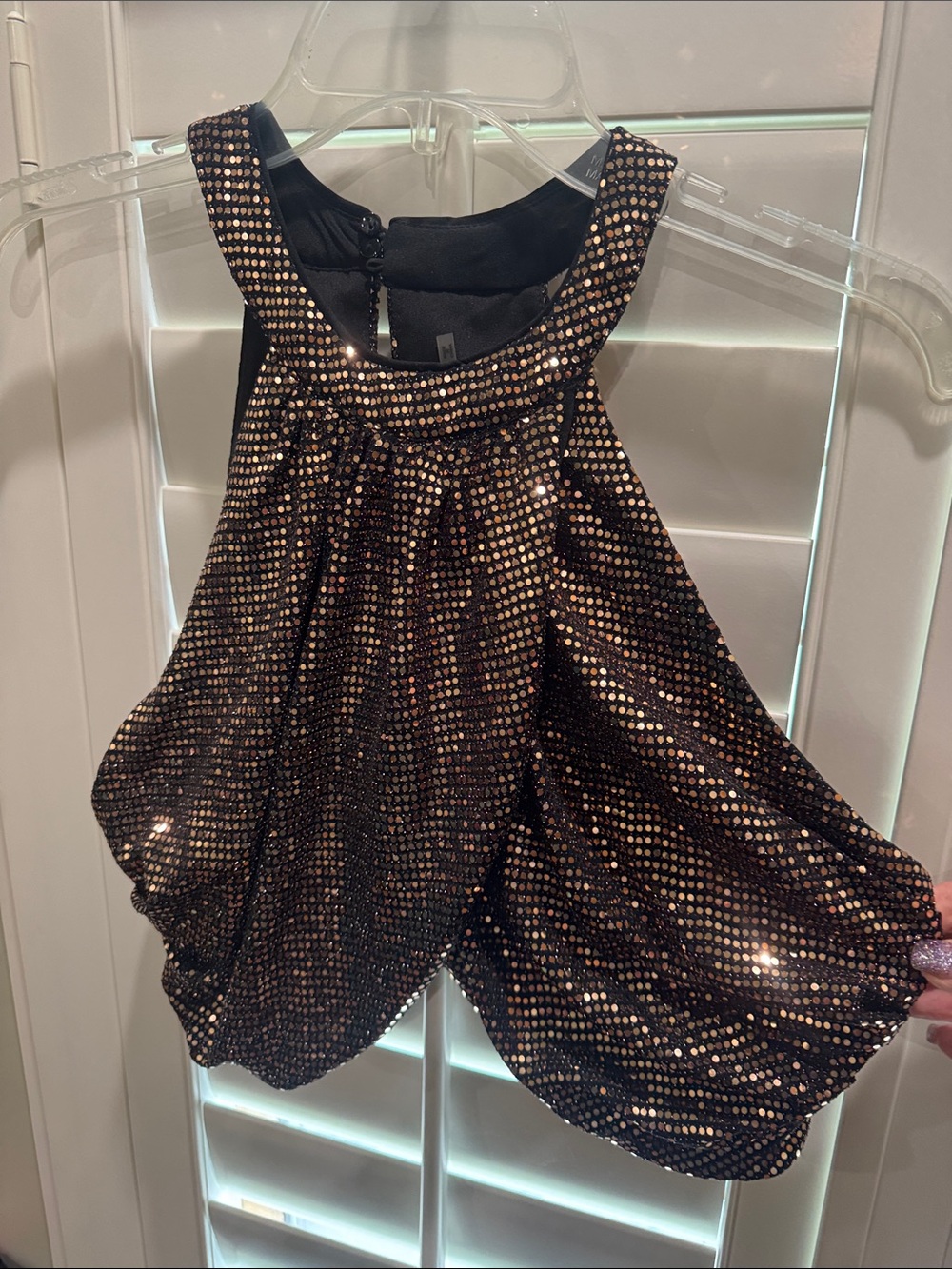 Women’s Black Sequin Party Top